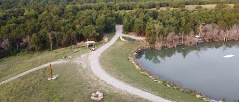 Top of Dam Lake Godstone Drone