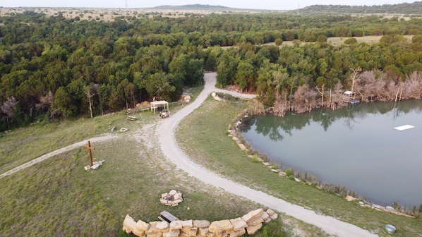 Top of Dam Lake Godstone Drone