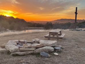 Top of dam Lake Godstone sunrise