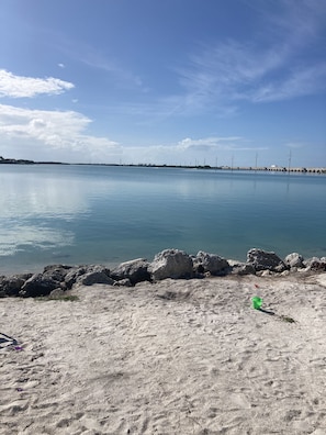 Private beach in the backyard