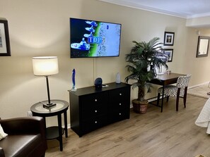 Beautiful Smart TV and Desk area 