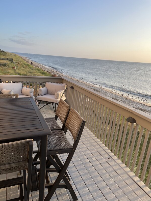 Balcony seating for eating or just relaxing.