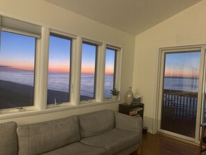 Great room view after sunset