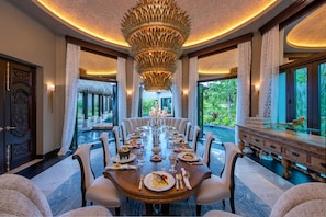 Wirikuta's formal "Versace-themed" dining room for elegant meals.