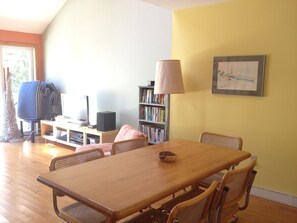 The dining area -- bright, comfortable and has seating for 6. 