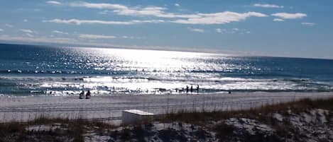 View in late afternoon from Old 98 of our beach in November.