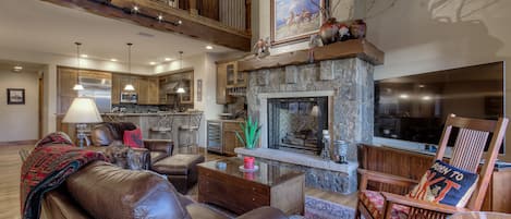 Living Area with Gas Fireplace