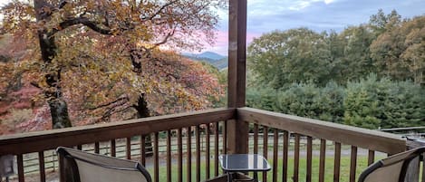 Sitting area and sunset view from front deck.