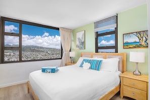 Relax in your bedroom with a king-size bed.