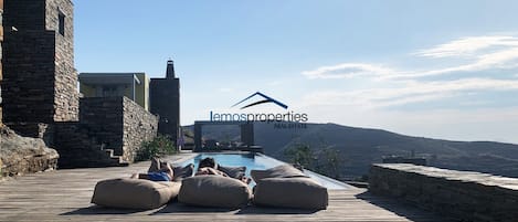 large deck area to relax and soak up the sun