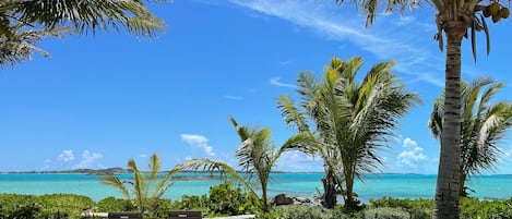 View from front porch of your private lounge chairs overlooking the ocean.