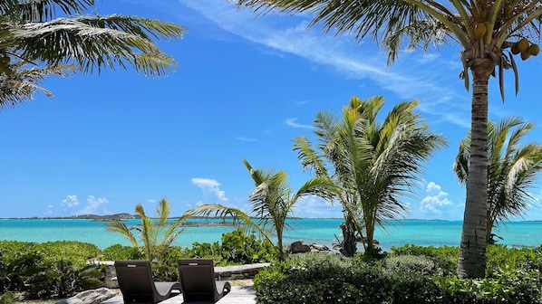 View from front porch of your private lounge chairs overlooking the ocean.