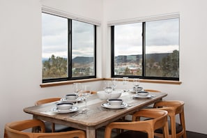 Dining area and mountain views