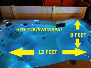Spa has powerful jets and plenty of room for adults or kids to play around in!
