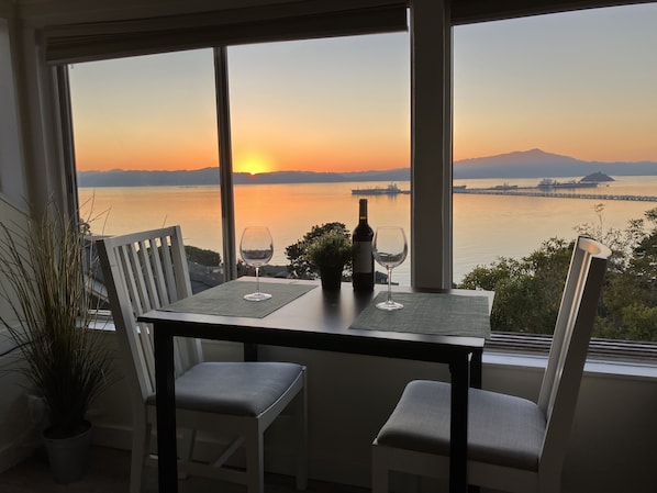 Sunset view over the bay and Mt. Tamalpais