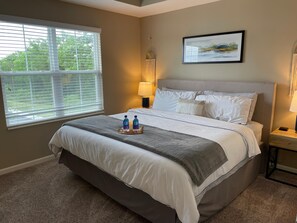 We get compliments all the time about this dreamy king size bed! We apologize in advance for any meetings you miss due to sleeping though your alarm. ;) 