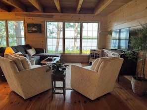 Comfortable living room with smart TV