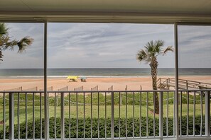 Wake up to this view. Steps to a quiet beach