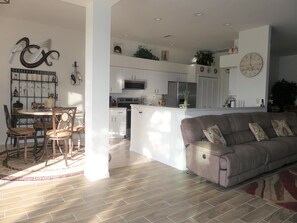 Kitchen in background