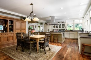 The breakfast room is in the Great room along with the kitchen.