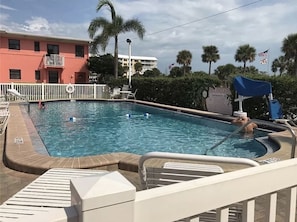 Pool in front of complex