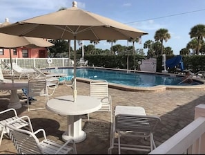 Pool in front of complex