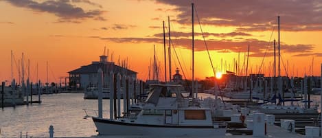 Sunrise View out the bedroom window on your private deck!