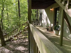 Your private deck with streams running along it. 