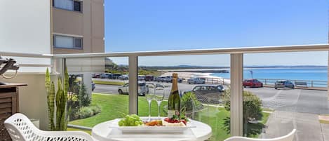 Enjoy the view of Forster Main Beach, while under the cover of your own veranda