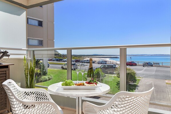 Enjoy the view of Forster Main Beach, while under the cover of your own veranda