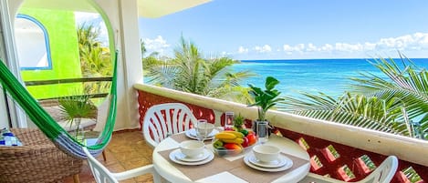 Balcony with amazing ocean views