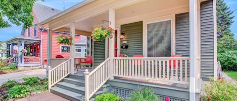 Beautiful front porch with swing. Perfect for enjoying a morning cup of coffee