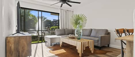 Family room with lagoon view
