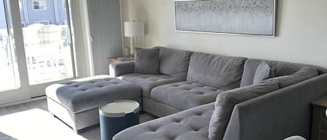 comfortable sectional sofa in the living room 