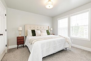 Primary Bedroom--Upstairs with King Bed and walk-in closet