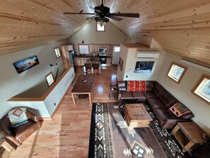 View of the living room/dining/kitchen area.