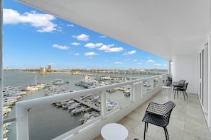 Direct water views of Biscayne Bay and Venetian Marina