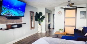 65 inch smart tv for comfy viewing.