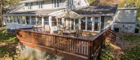 Oversized lakefront deck