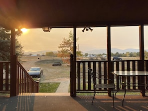 Views from the front deck, an amazing space to catch the sunset