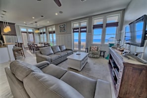 Main house living room with ocean views