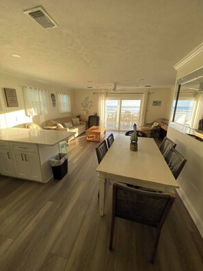 Kitchen looking out to ocean