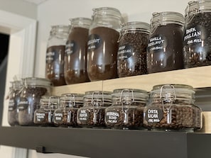 Beautiful coffee and tea selection from favorite local coffee shop, The Mill.