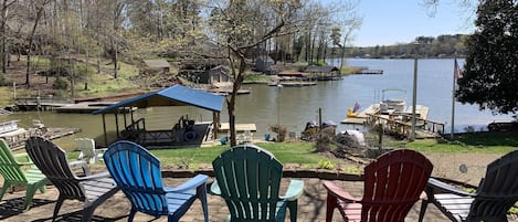 Step outside to the patio overlooking beautiful Badin Lake 