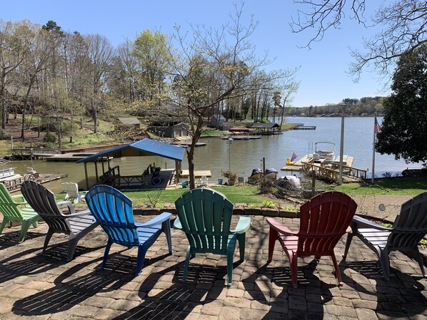 Step outside to the patio overlooking beautiful Badin Lake 