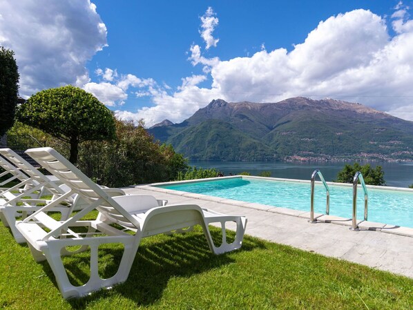 Water, Cloud, Sky, Swimming Pool, Mountain, Green, Plant, Natural Landscape, Outdoor Furniture, Tree