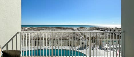 Gulf-front view from the private balcony