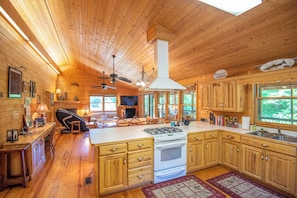 Well-stocked kitchen...