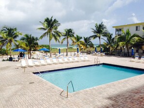 Pool area at the Manatee Condominium. 