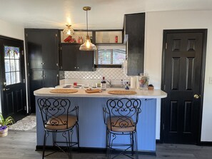 Indoor dining at the breakfast bar.